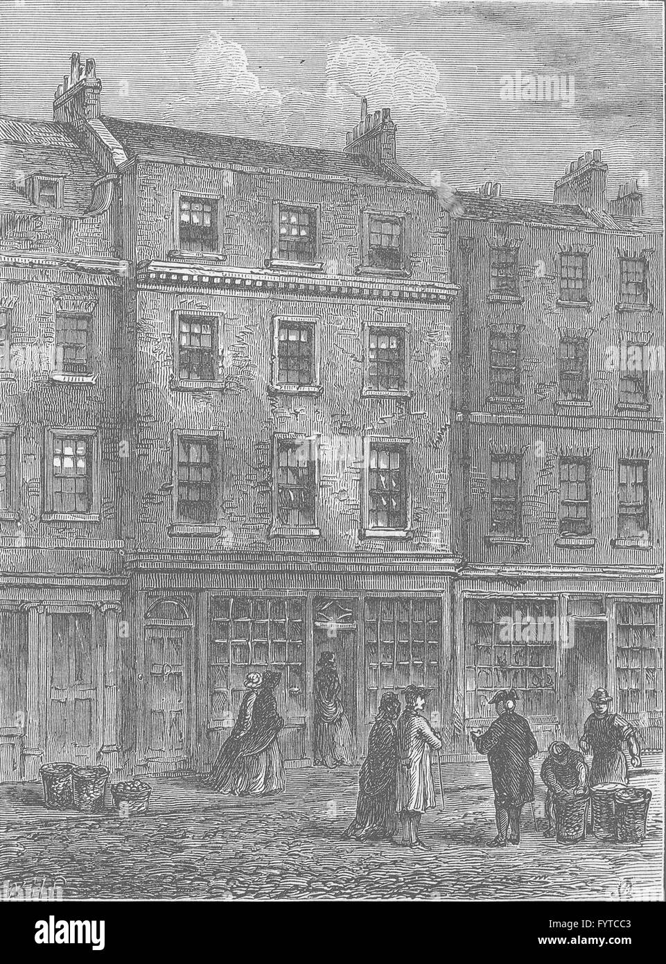 COVENT GARDEN: Mr Davies' Shop, Russell Street. London, antiken print c1880 Stockfoto