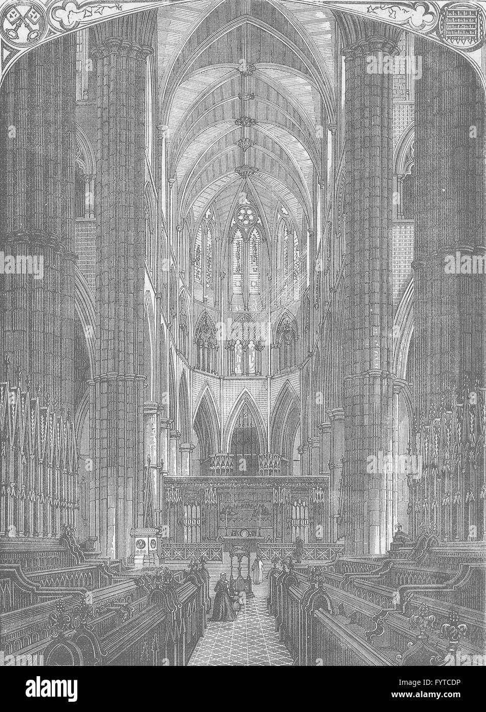 WESTMINSTER ABBEY: Westminster Abbey: Innenraum des Chores. London, c1880 Stockfoto