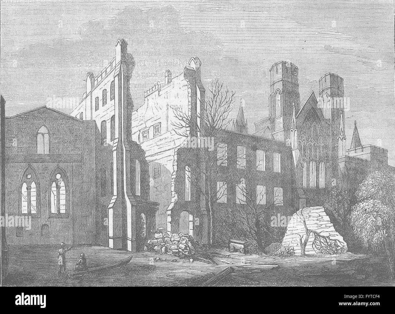 ROYAL PALACE OF WESTMINSTER: Häuser des Parlaments nach dem Brand im Jahre 1834, c1880 Stockfoto