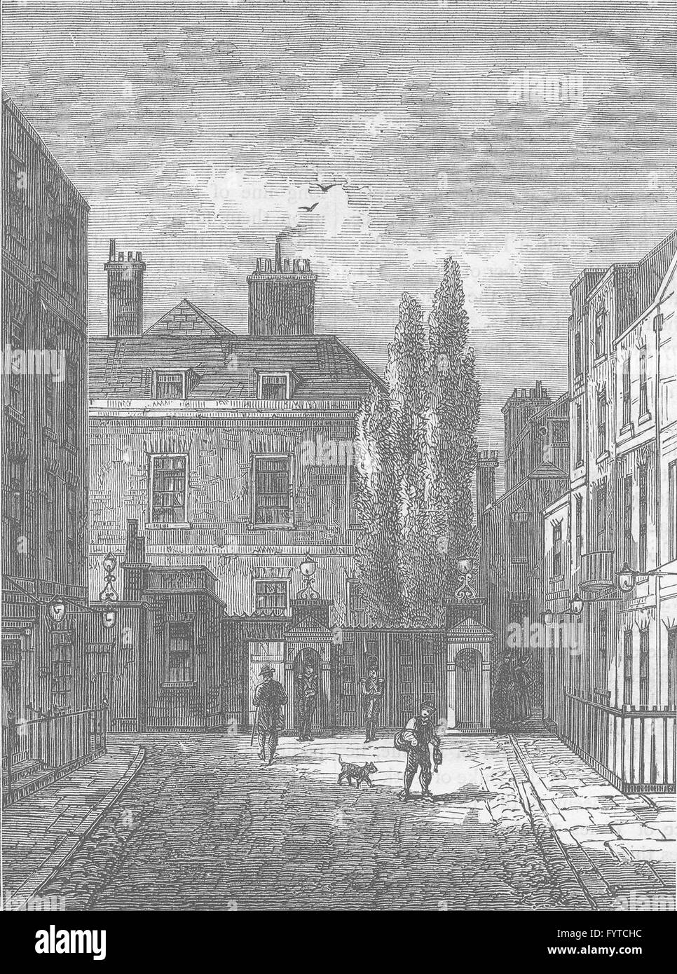 ST JAMES: Warwick House, um 1810. London, antiken print c1880 Stockfoto