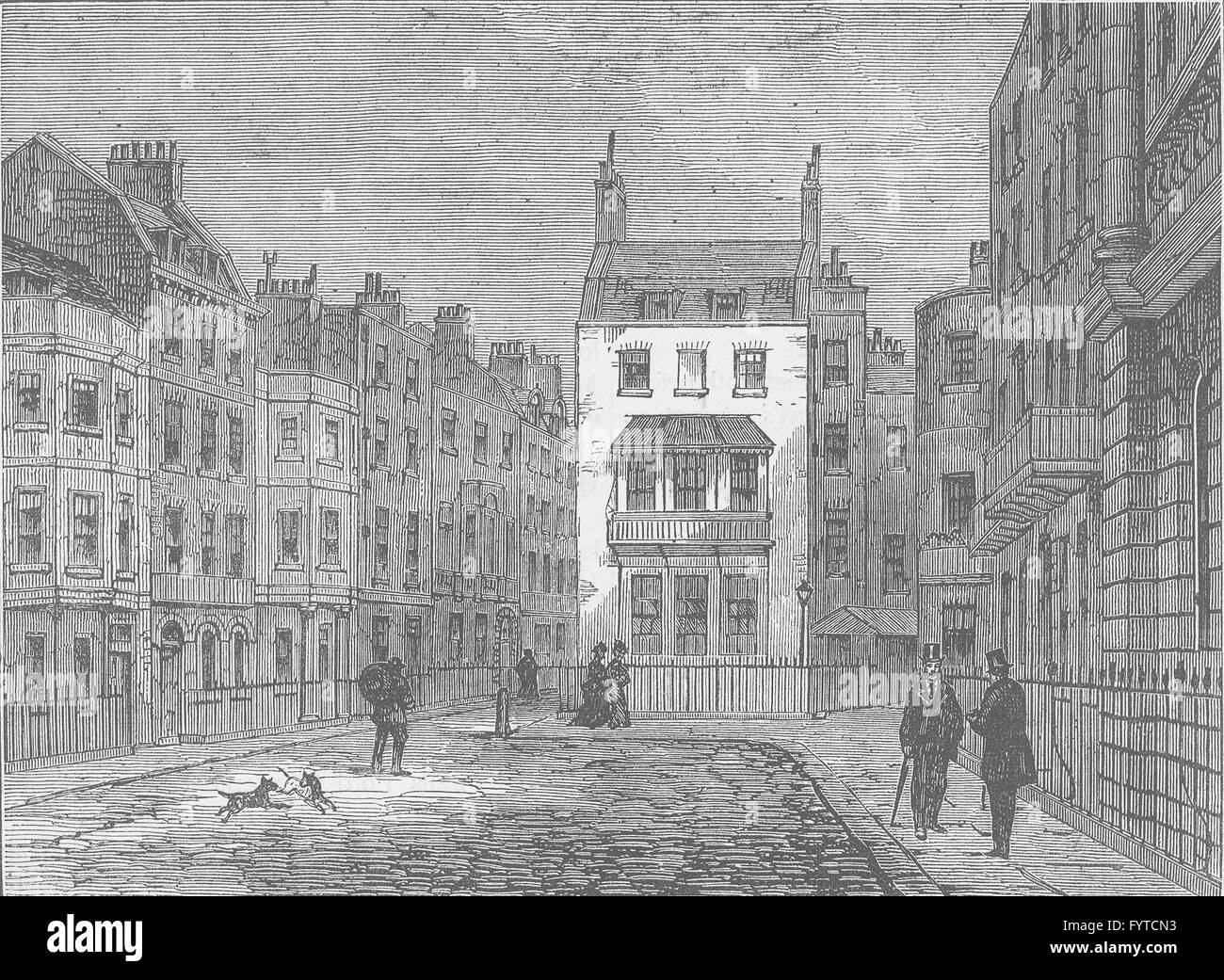 ST. JAMES: St. James Place. London, antiken print c1880 Stockfoto