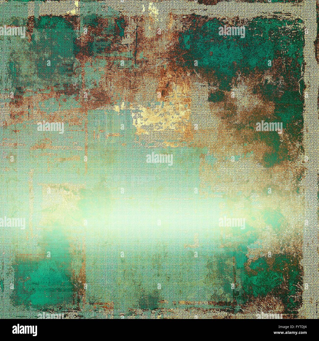 Fleckige Vintage-Hintergrund mit Grunge Texturen und verschiedene Farbmuster: gelb (Beige); Braun; Gray; Grün; Blau; Cyan Stockfoto