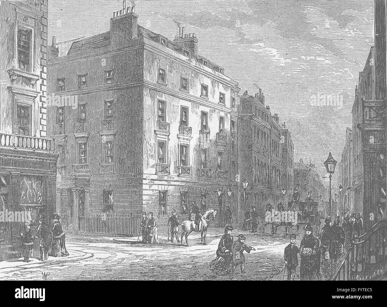 BOND STREET: Longs Hotel. London, antiken print c1880 Stockfoto