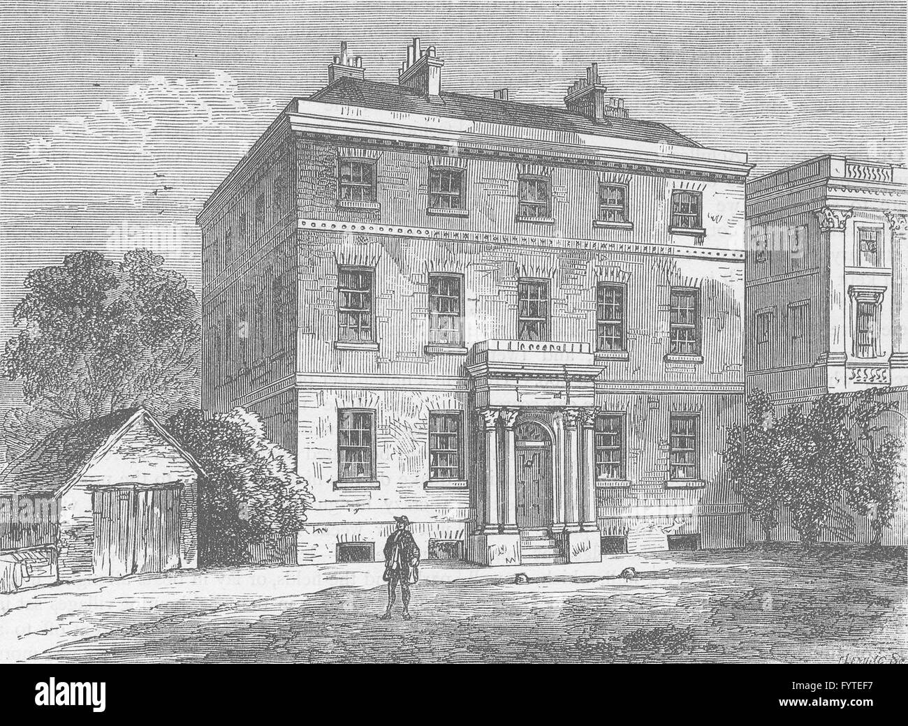 HYDE PARK CORNER: Apsley House im Jahr 1800, antique print c1880 Stockfoto