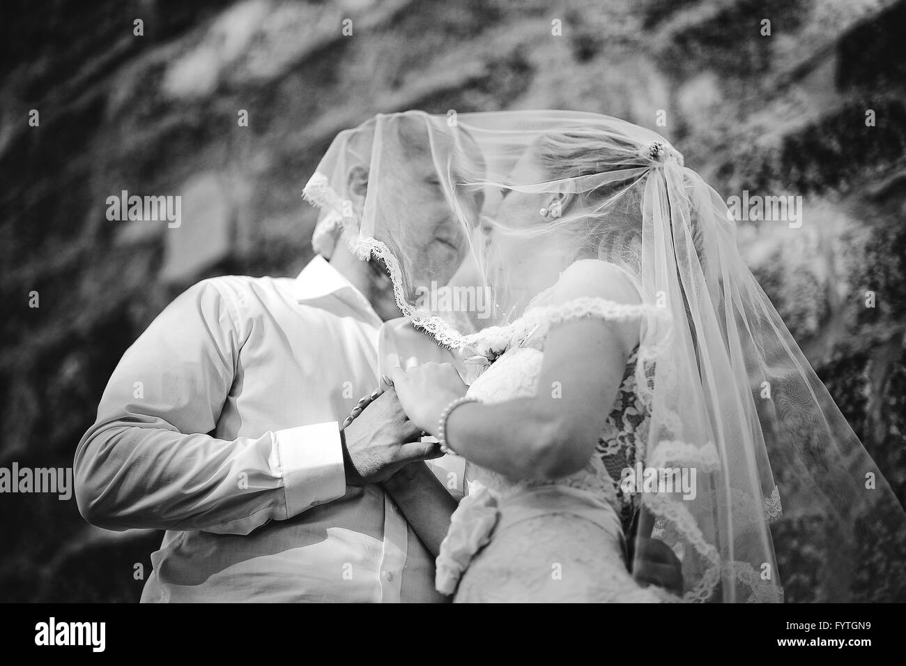 Nur verheiratete Paare, verliebt Stockfoto