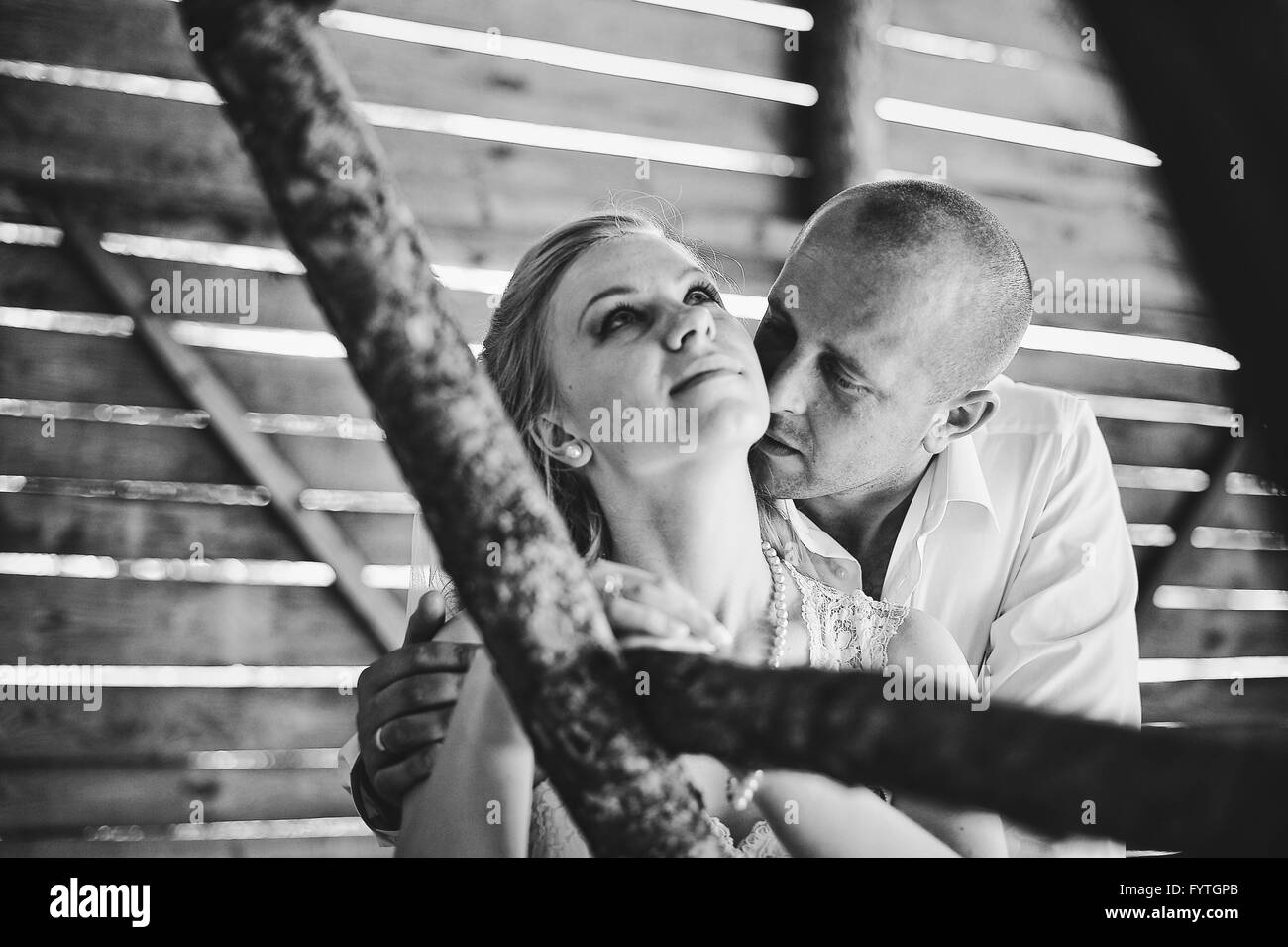 Nur verheiratete Paare, verliebt Stockfoto