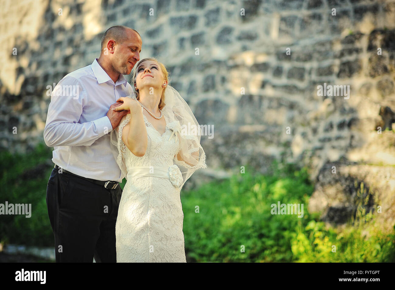 Nur verheiratete Paare, verliebt Stockfoto