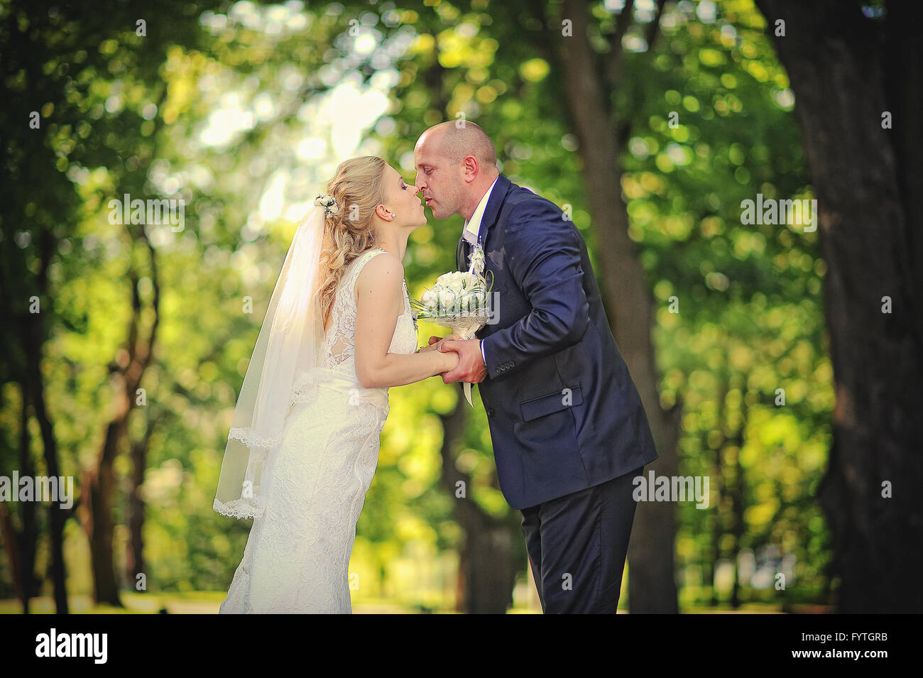 Nur verheiratete Paare, verliebt Stockfoto