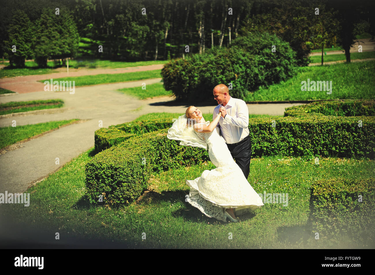 Nur verheiratete Paare, verliebt Stockfoto