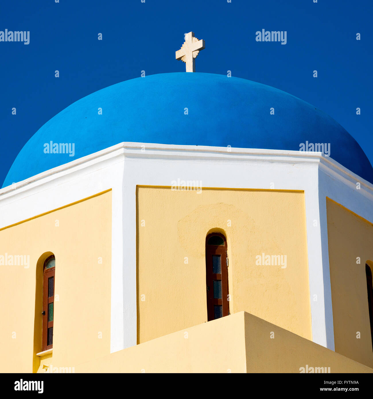 in Santorini Griechenland alten Bausubstanz und der Himmel Stockfoto