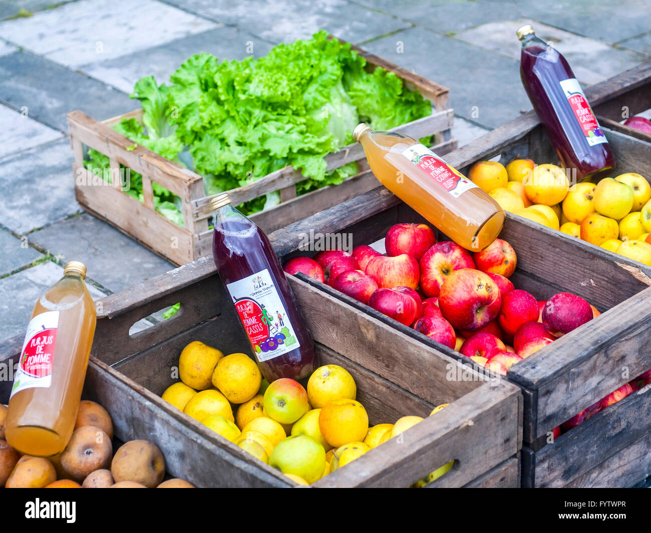 Straßenrand "Bio" / Bio Garküche - Frankreich. Stockfoto