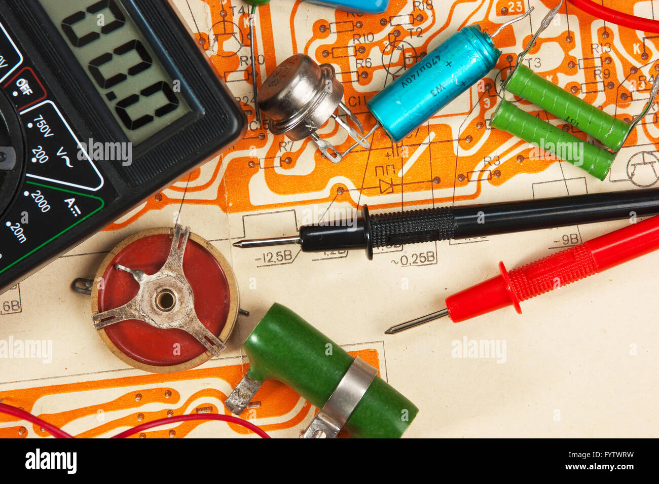 elektronische Bauteile Stockfoto