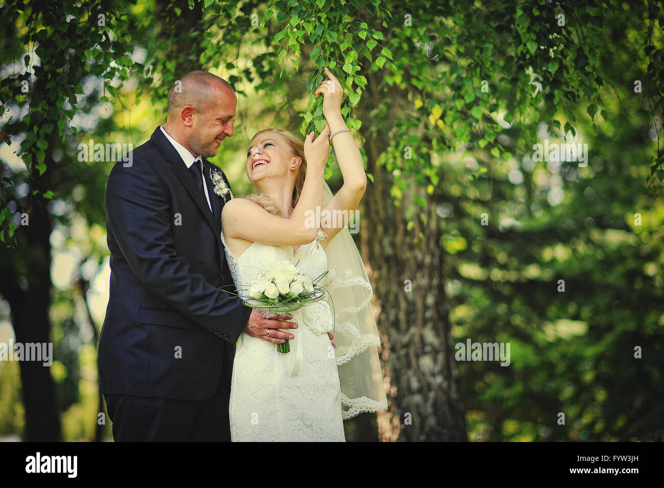 Nur verheiratete Paare, verliebt Stockfoto