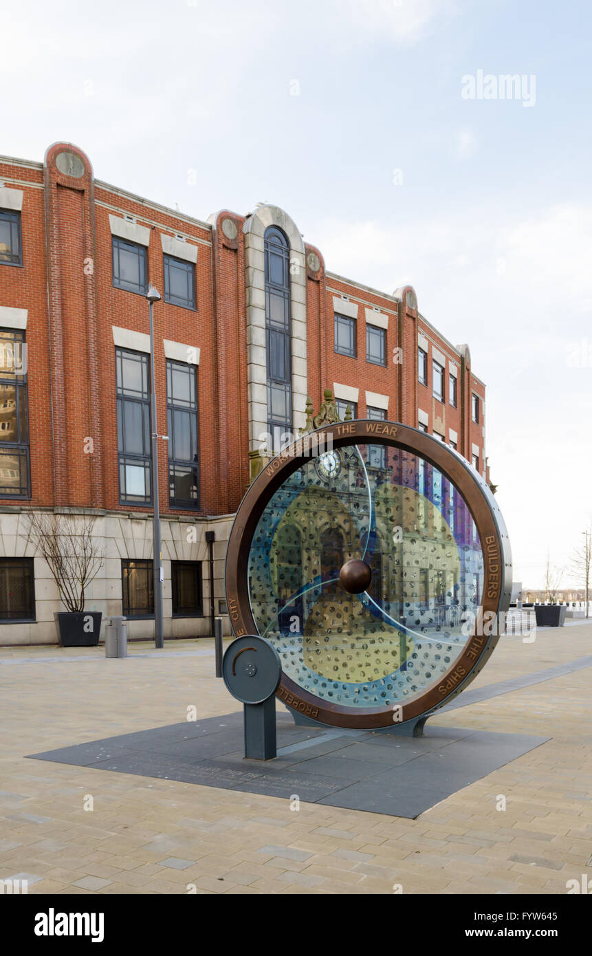 "Propeller der Stadt" von Stephen Broadbent, öffentlichen Kunstwerk Installation Kiel Square, Sunderland, Tyne & Wear Stockfoto