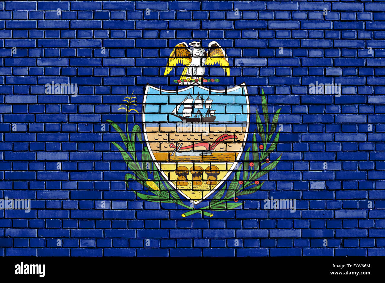 Flagge von Allegheny County auf Mauer gemalt Stockfoto