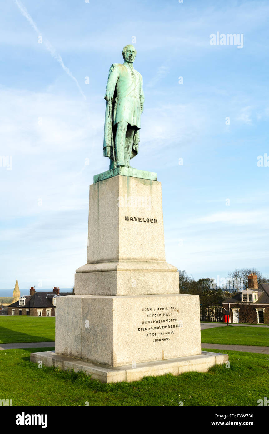 General Henry havelock Statue (1795-1857), in Mowbray Park, Sunderland, Tyne & Wear gelegen Stockfoto