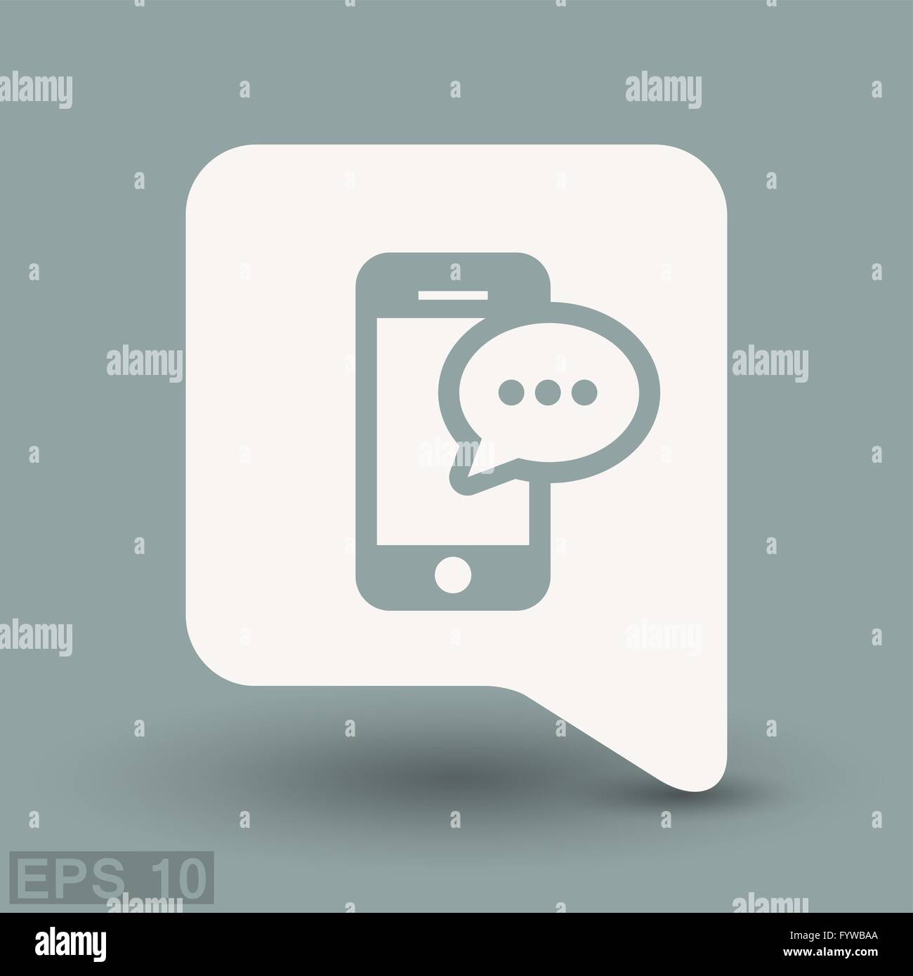 Nachricht oder auf dem Smartphone Symbol Chat Stock Vektor