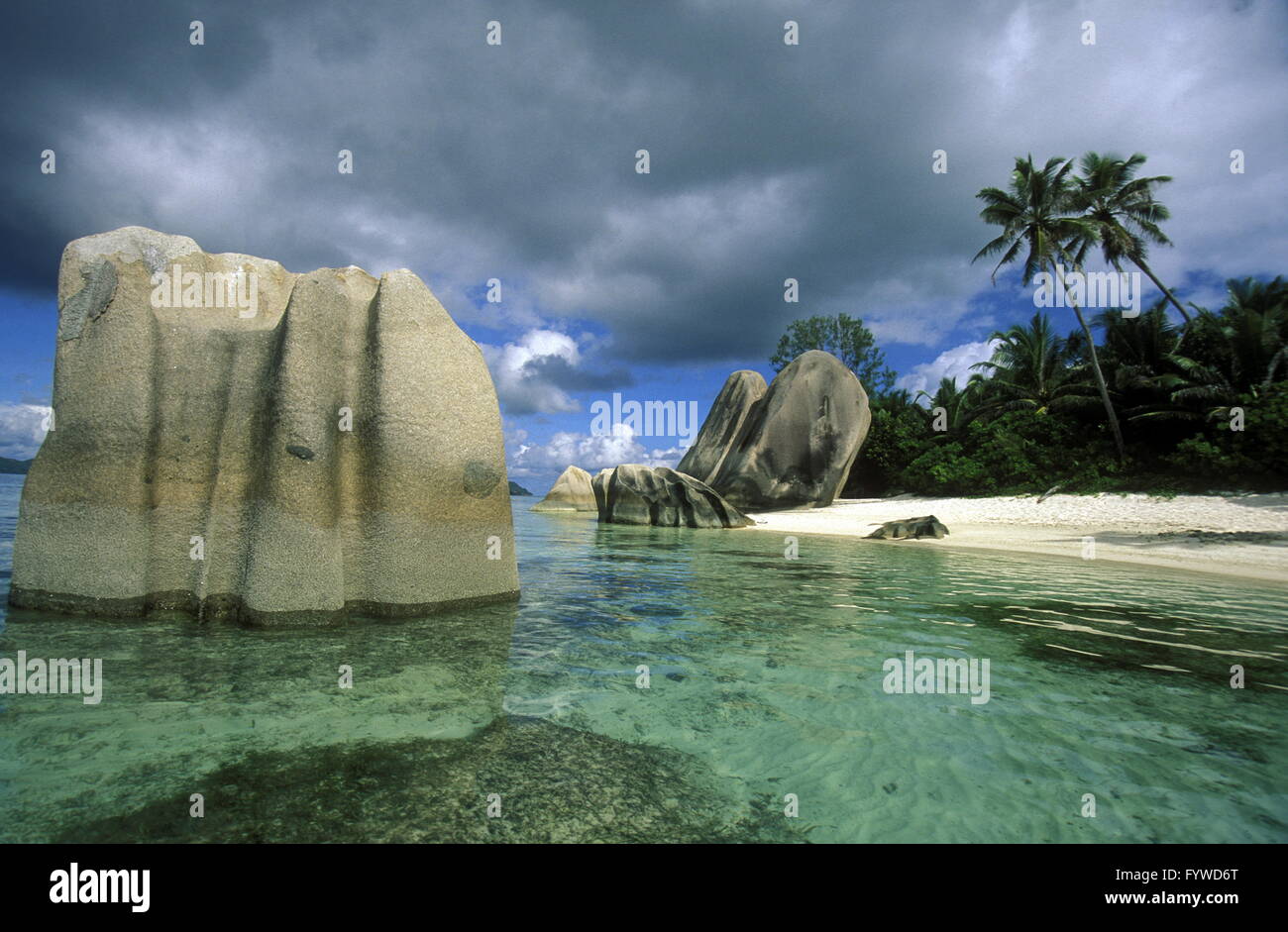 INDISCHER OZEAN SEYCHELLEN LA DIGUE BEACH Stockfoto