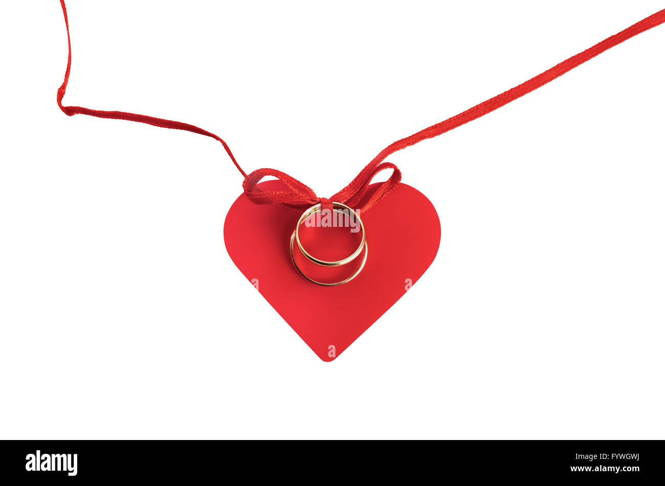 Hochzeit und roten Herzen Stockfoto