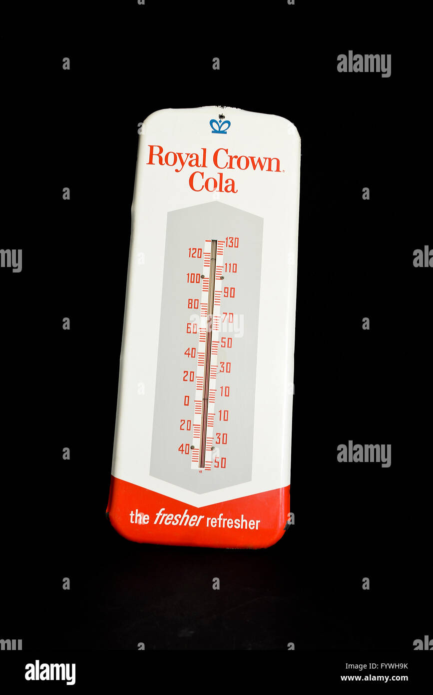 Vintage Royal Crown Cola Werbung Thermometer Stockfoto