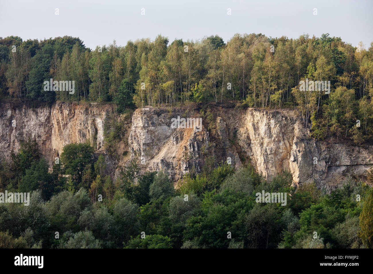 Polen, Krakau, Liban Steinbruch mit Jura-Kalkstein-Klippen aufgegeben Stockfoto