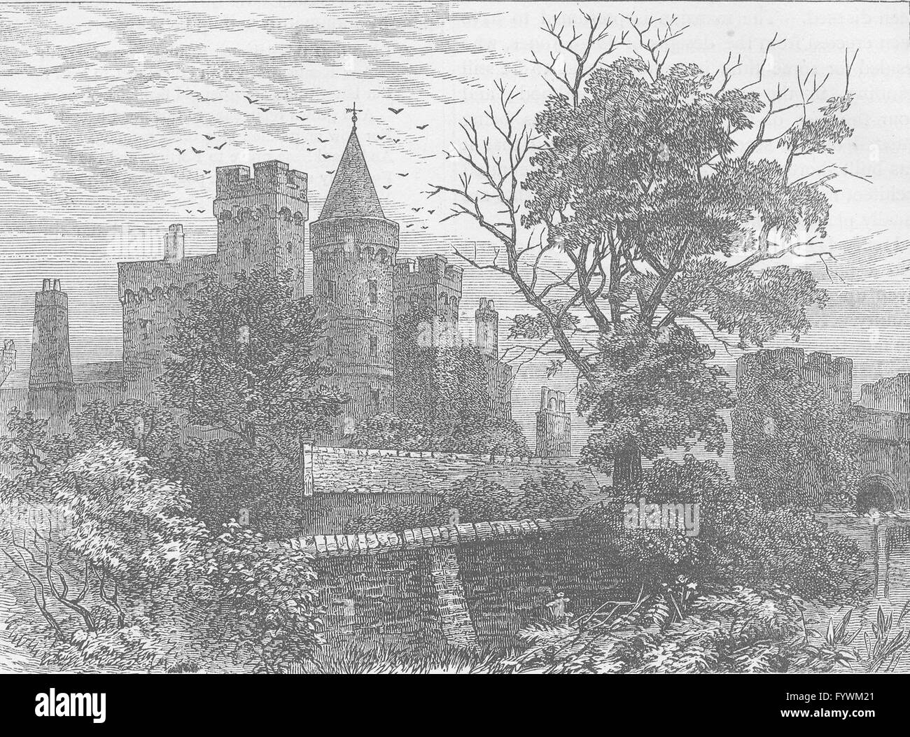 GREENWICH: Vanbrugh Castle. London, antiken print c1880 Stockfoto