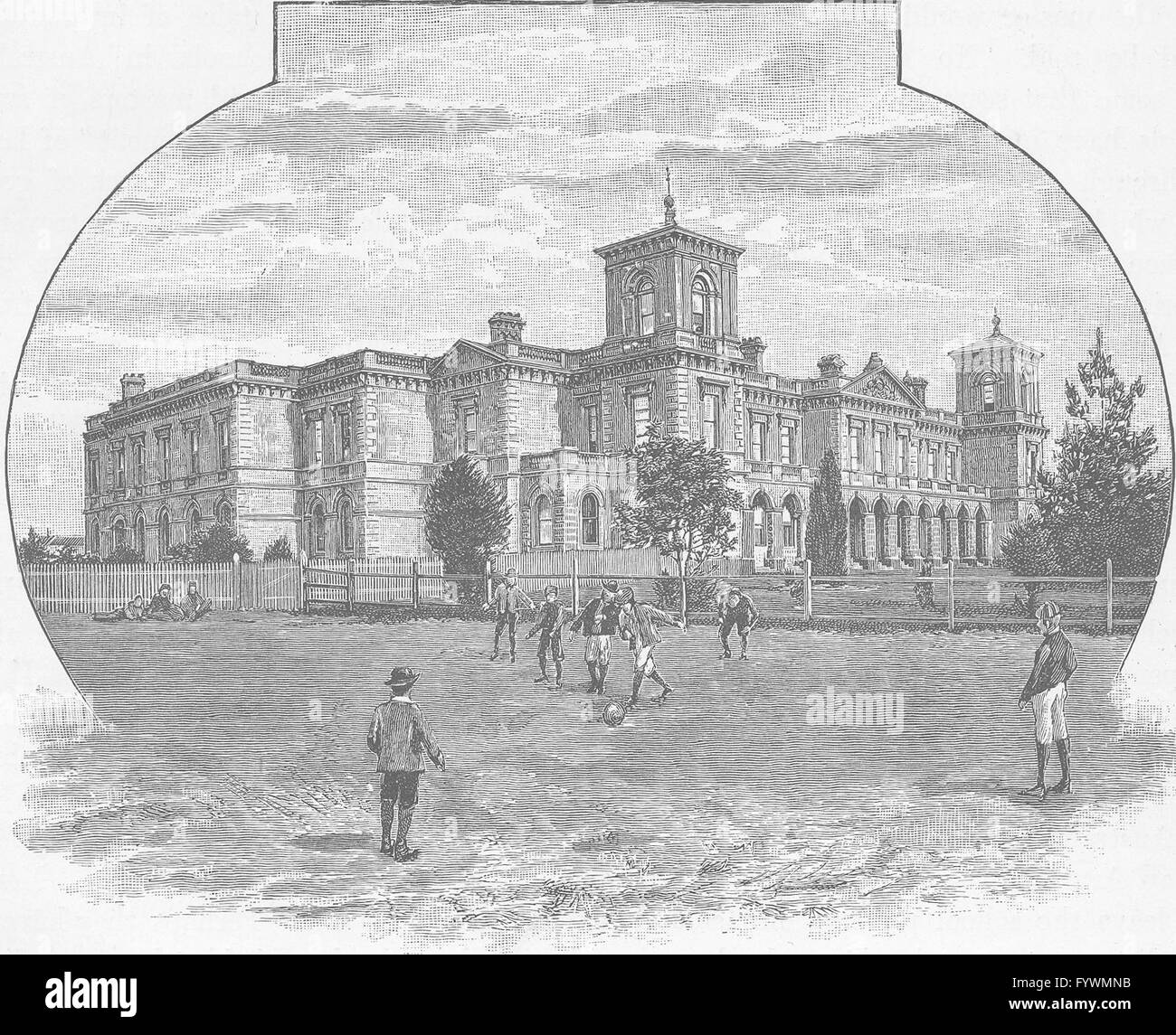 Australien: Bildung: Wesley College, Melbourne, antique print 1890 Stockfoto