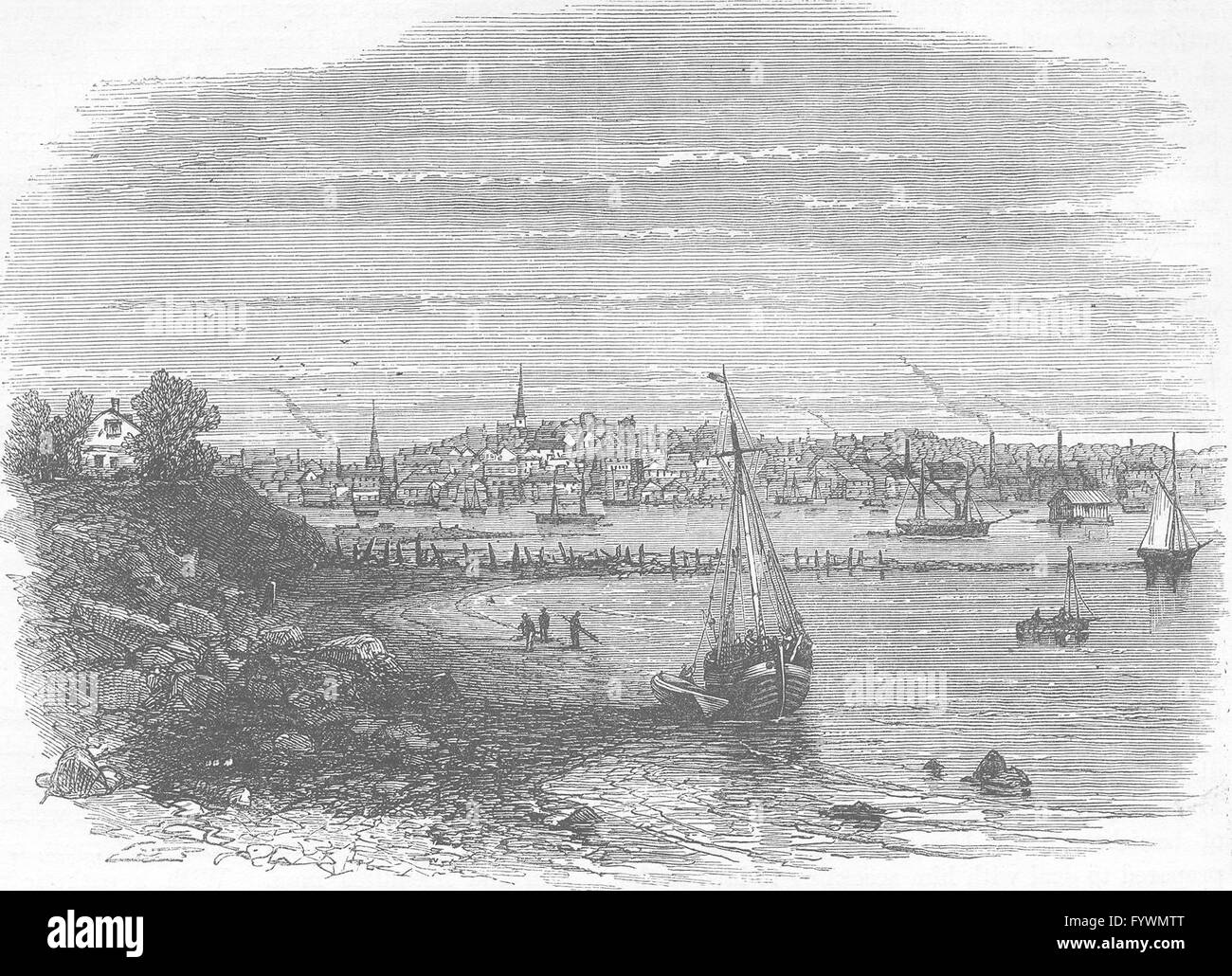RHODE ISLAND: Providence, Rhode Island, antiken print c1880 Stockfoto