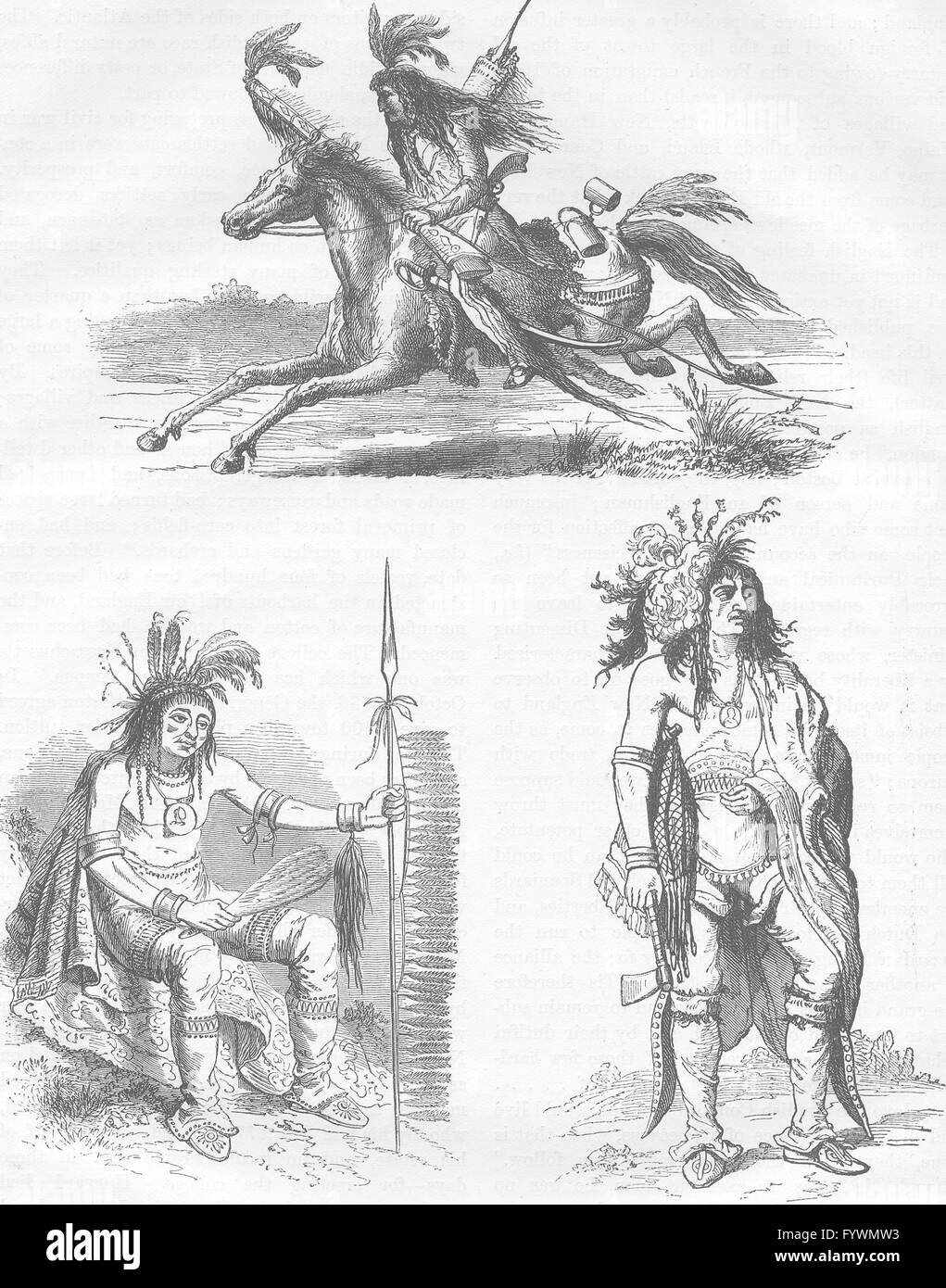 USA: North American Indian Arten, antiken Drucken c1880 Stockfoto