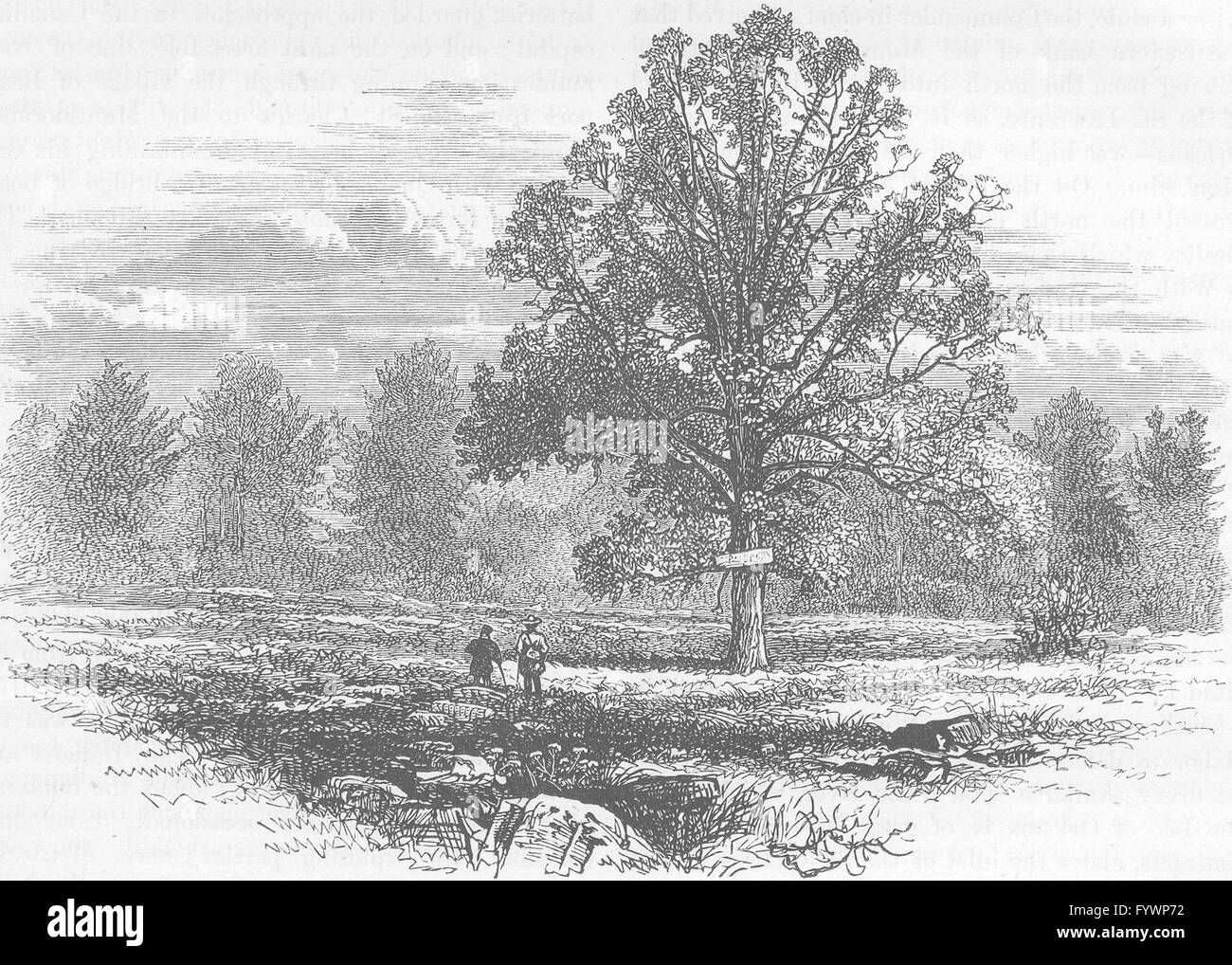 MILITARIA: Schlachtfeld von Abercrombie Niederlage, antique print c1880 Stockfoto