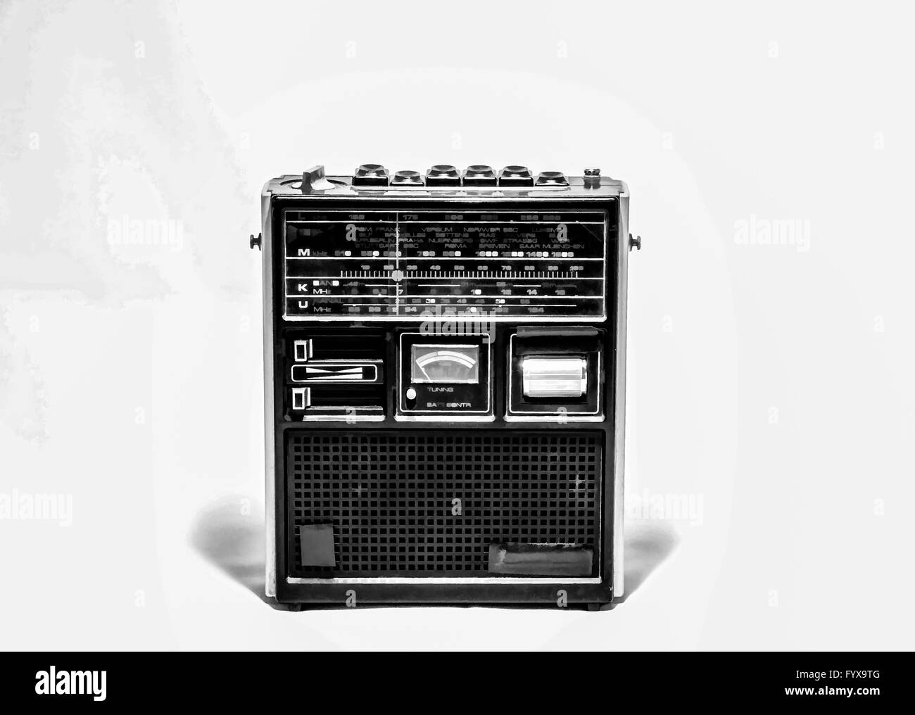 Alte Retro Vintage 70amp; Amp; #39; s Radio Stockfoto