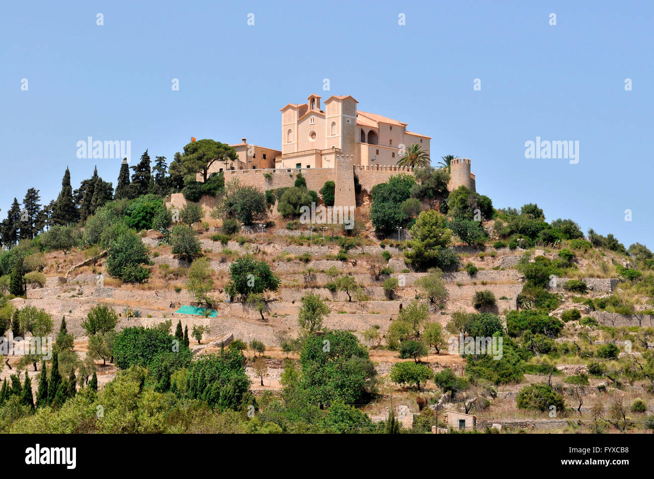 Festungskirche San Salvador, Arta, Mallorca, Spanien Stockfoto