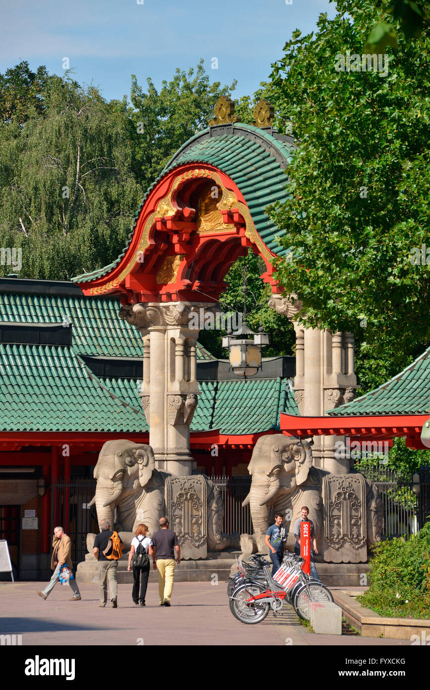 Das Elefantentor, Zoo, Zoologischer Garten, Budapester Straße, Tiergarten, Berlin, Deutschland Stockfoto