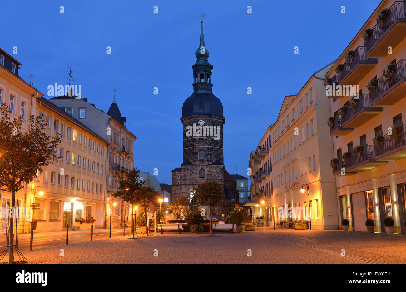 St. Johannes Kirche, Markt-Platz, Bad Schandau, Sachsen, Deutschland / Johanniskirche Stockfoto