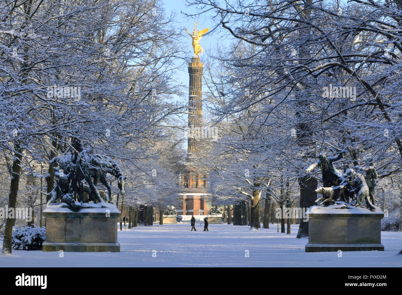 Berliner Sieg Spalte, Fasanerieallee, gröberen Stern, Tiergarten, Mitte, Berlin, Deutschland / Berliner Siegessäule, Berliner Siegessäule Stockfoto