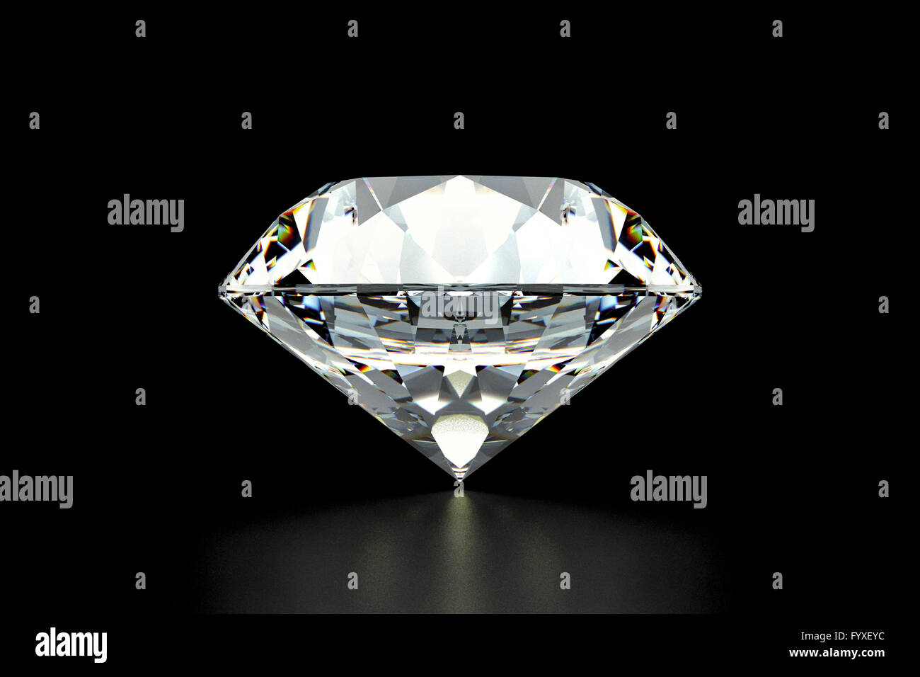 Diamond, Juwel, auf schwarzem Hintergrund Stockfoto