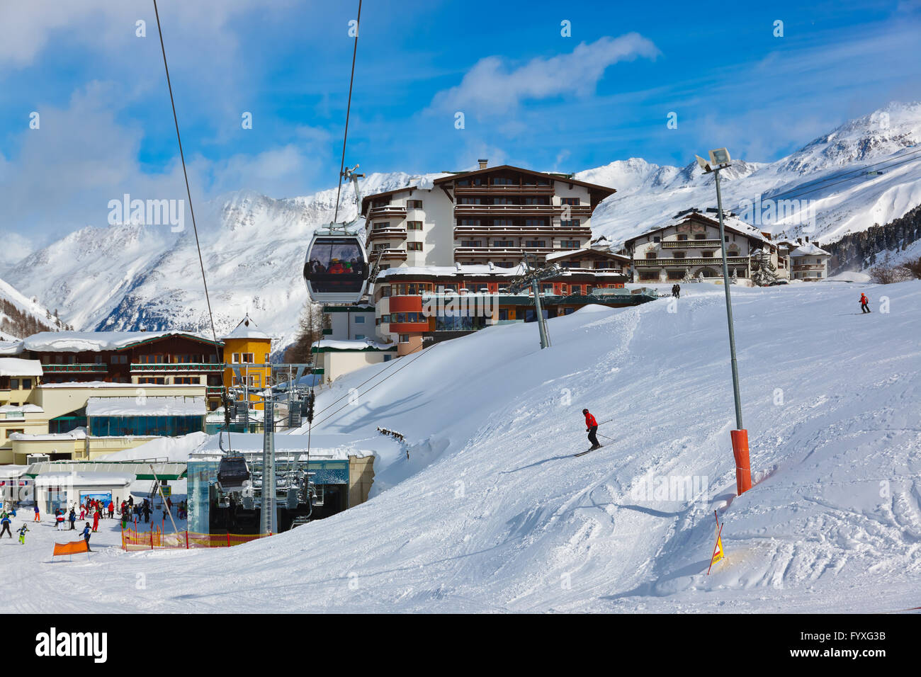 Mountain Skigebiet Obergurgl, Österreich Stockfoto