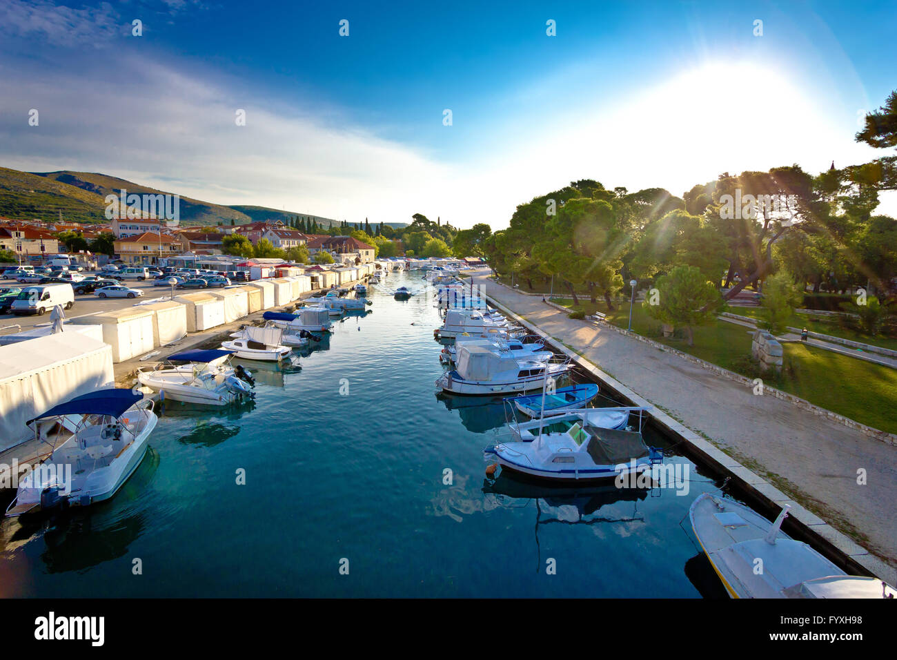 Stadt Trogir Kanal anzeigen Stockfoto