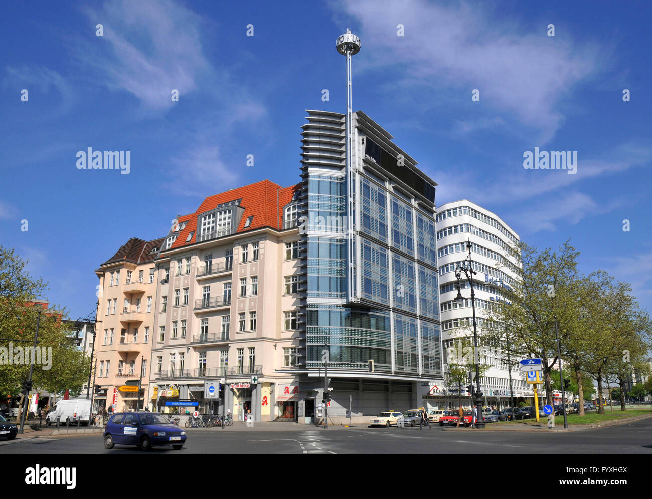 Schmale Haus, Adenauerplatz, Charlottenburg, Charlottenburg-Wilmersdorf, Kurfürstendamm 70, Berlin, Deutschland / Kurfürstendamm 70, schmale Handtuch, Schmales Handtuch Stockfoto