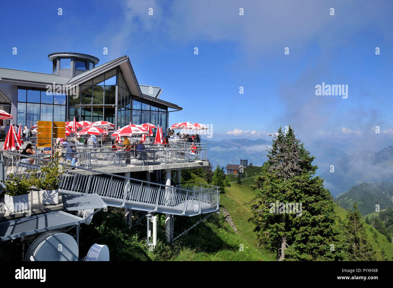 Bergrestaurant, Stanserhorn, Stans, Nidwalden, Schweiz Stockfoto