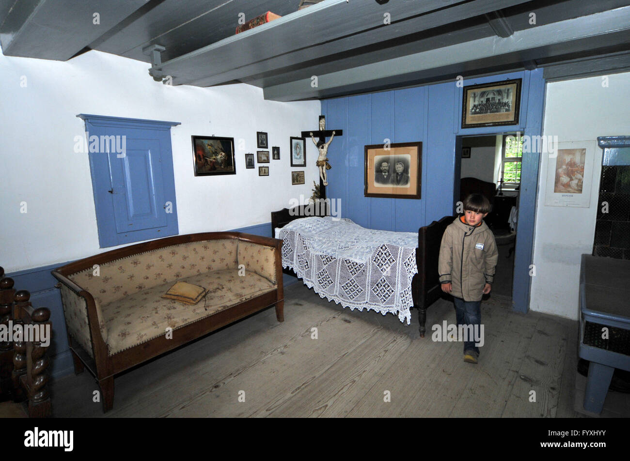 Bauernhaus von Therwil, Bauernhaus, Freilichtmuseum Ballenberg, Brienz, Meiringen, Kanton Bern, Schweiz Stockfoto