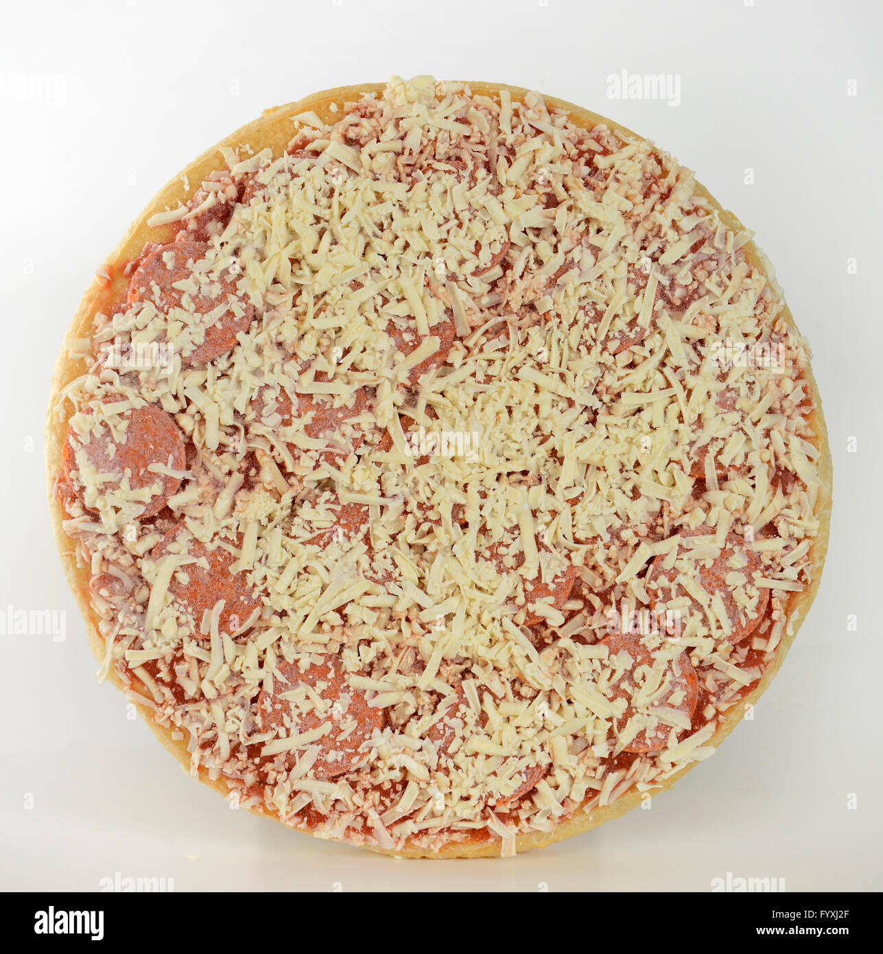 Salami-pizza Stockfoto