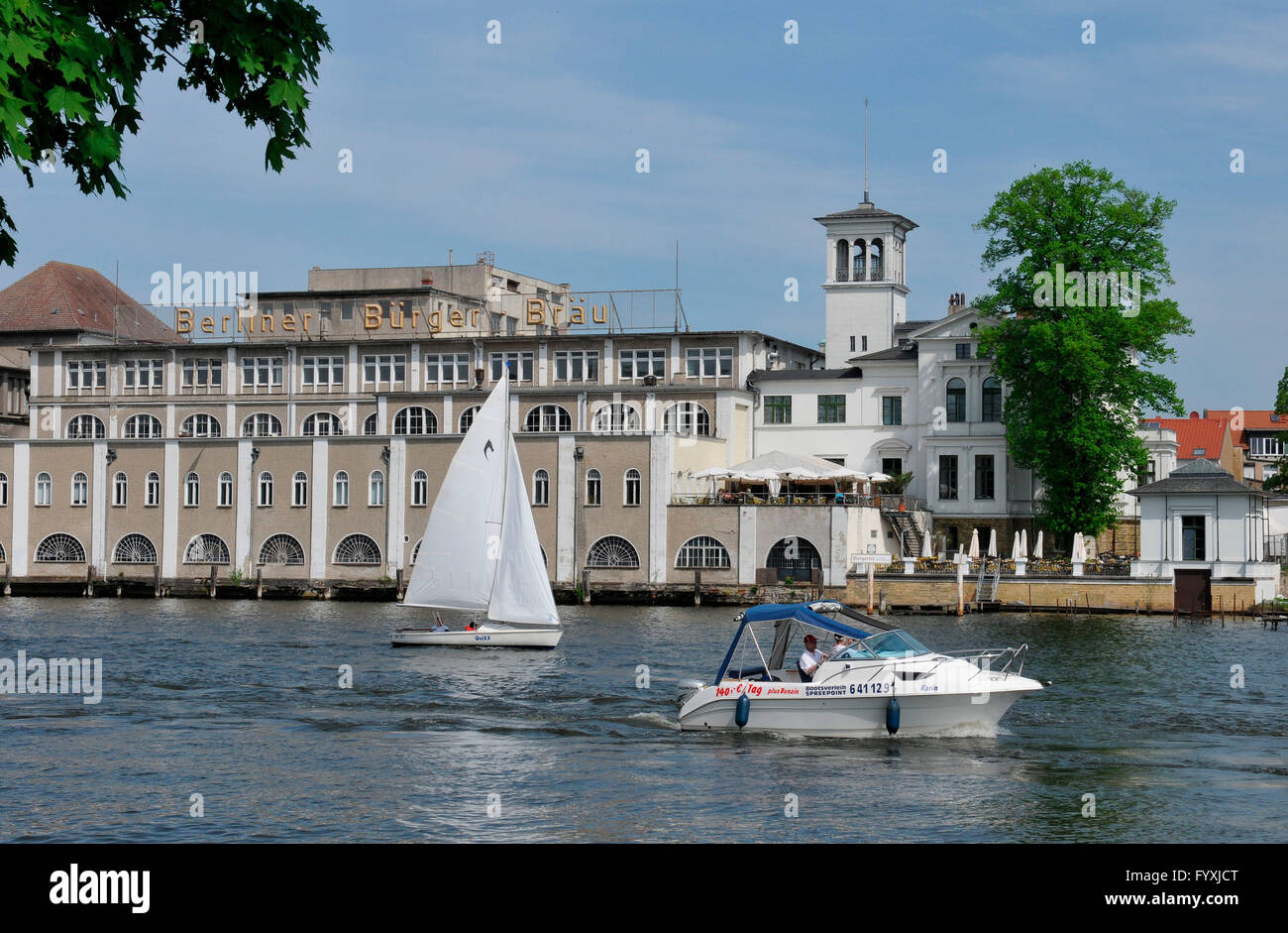 Brauerei Berliner Burgerbrau, Brauerei Berliner Bürgerbräu, Spree, Friedrichshagen, Berlin, Deutschland Stockfoto