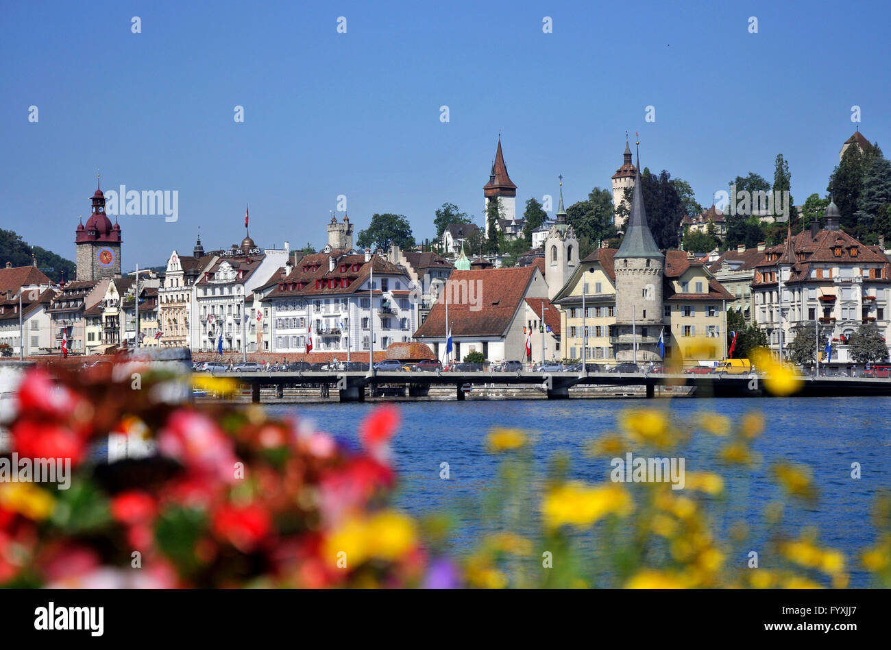 Altstadt, Rathaus Kai, Luzern, Schweiz Stockfoto