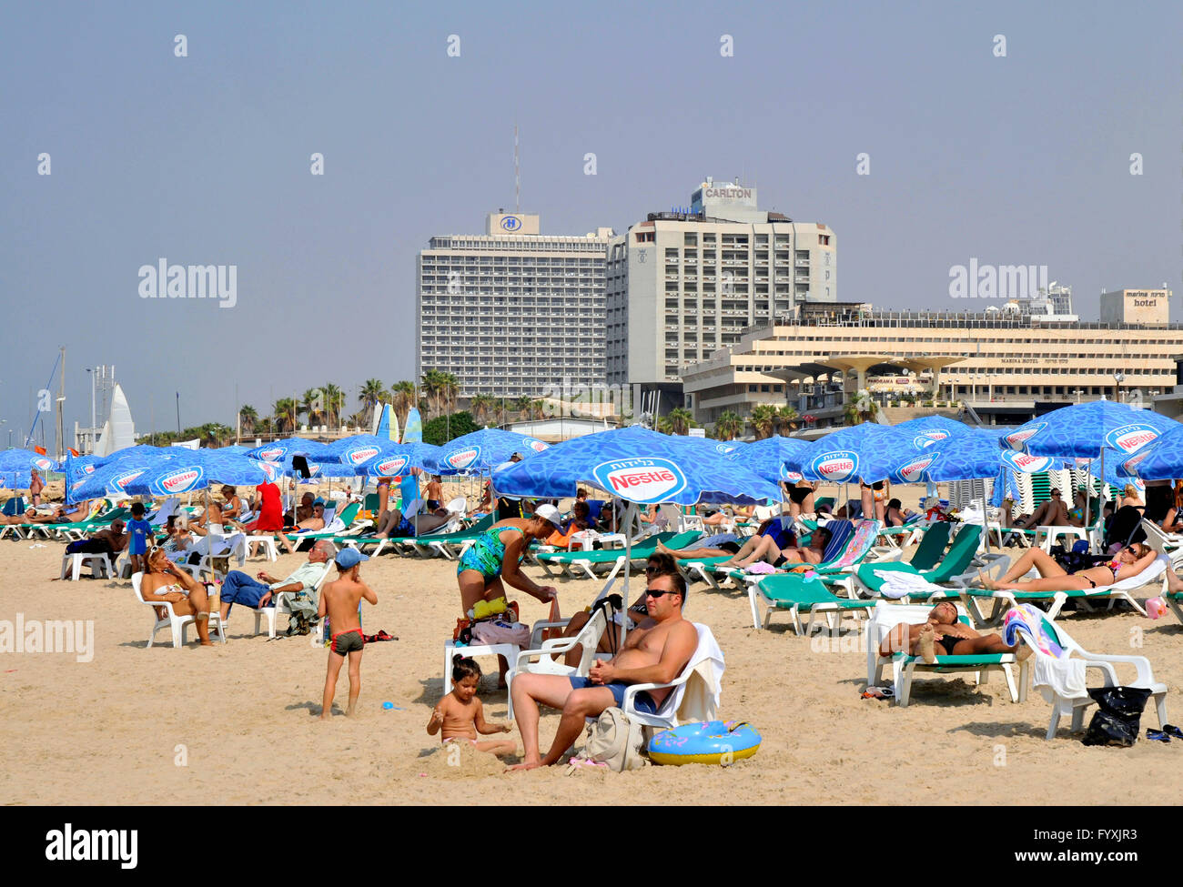 Strand, Promenade, Tel Aviv - Jaffa, Israel Stockfoto