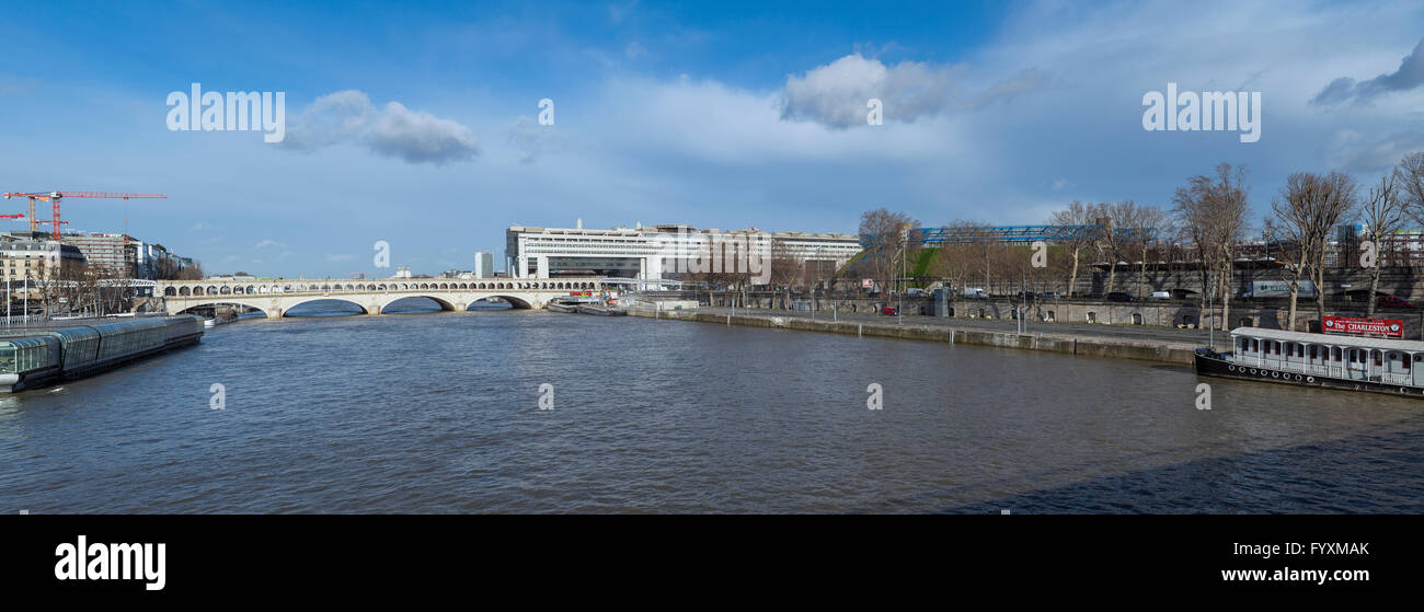 Panorama, Bercy, Finanzen Ministerium, Paris, Frankreich, 2016 Stockfoto
