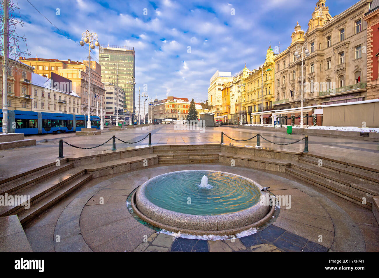 Ban Jelacic Platz in Zagreb Advent Ansicht Stockfoto