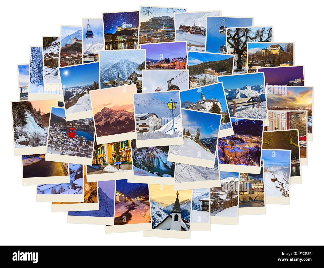 Stapel von Bergen Skifahren Österreich Bilder (Fotos) Stockfoto