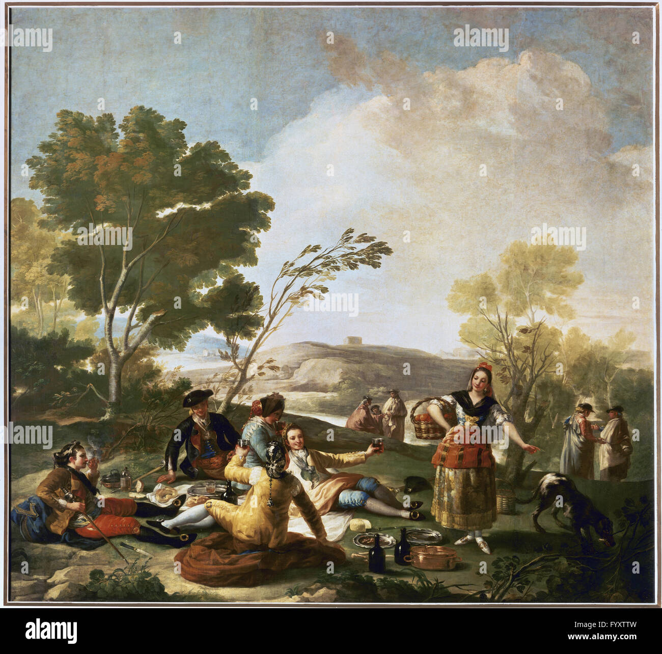 Francisco de Goya y Lucientes (1746-1828). Spanischer Maler. Das Picknick, 1776. Prado-Museum. Madrid. Spanien. Stockfoto