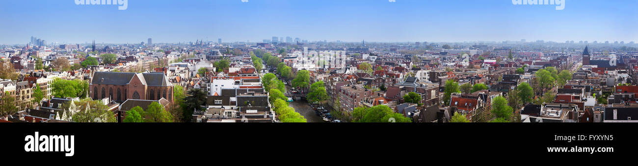 Panorama von Amsterdam, Holland, Niederlande Stockfoto